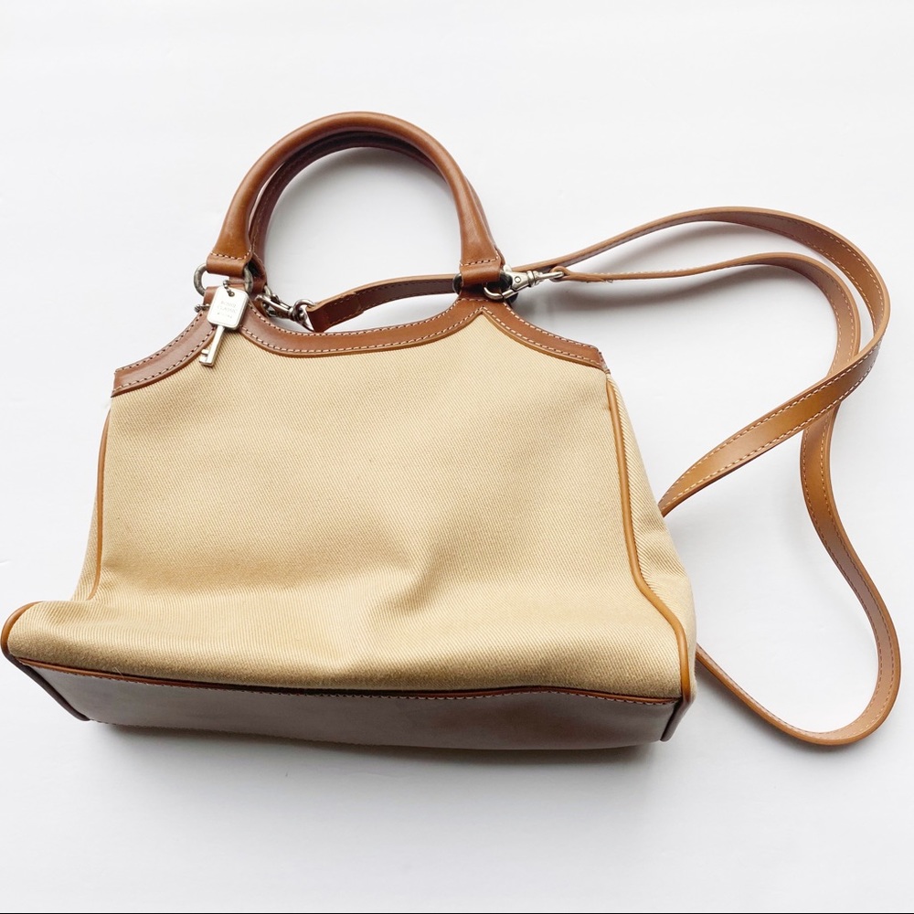 Fossil Vintage Classic Canvas Satchel Purse Bag